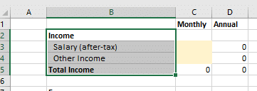 selecting a group of cells in excel