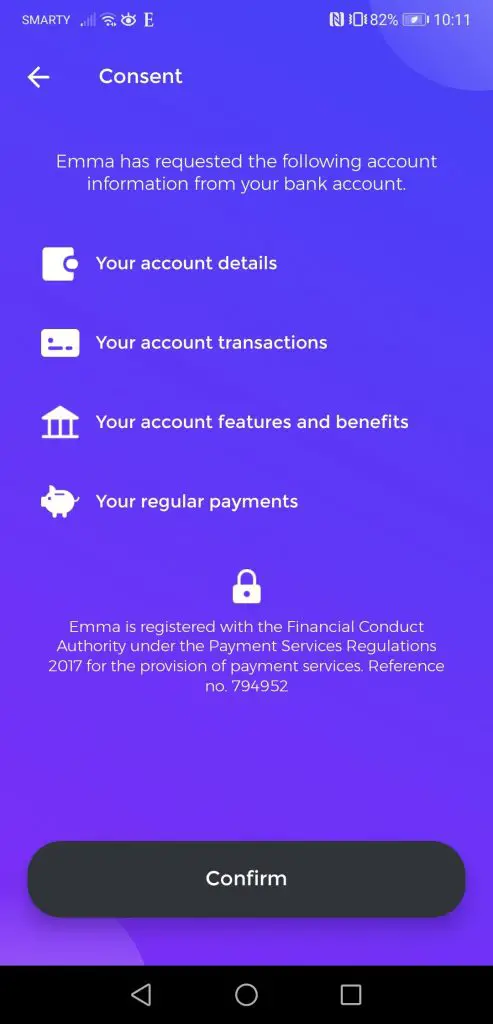 connecting bank accounts in the app