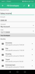 goodbudget app filling envelopes - best budgeting app for families