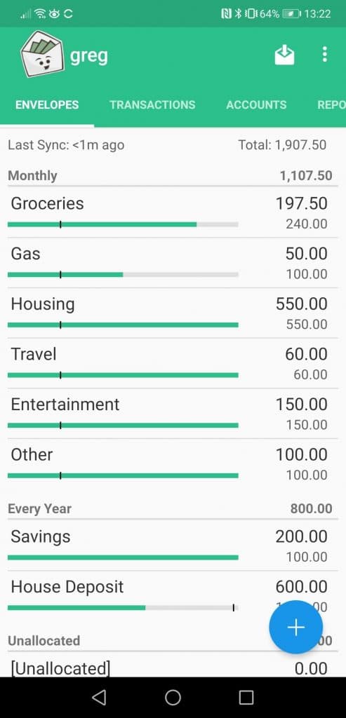 goodbudget spend tracking