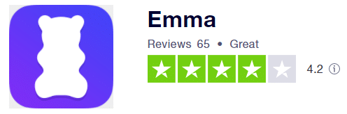 screenshot of Emma trustpilot rating as at June 2021
