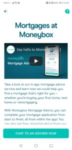 screenshot of moneybox mortgage advice