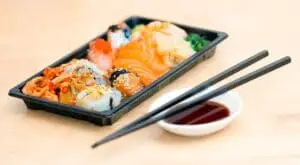 image of preprepared sushi